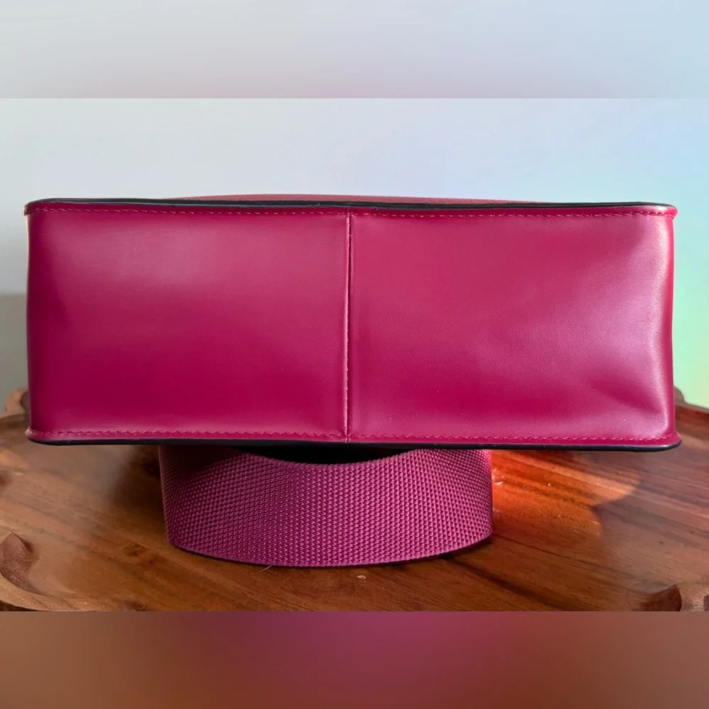Longchamp Le’Foulonne S Leather Crossbody Beetroot Magenta Like New - Picture 12 of 17